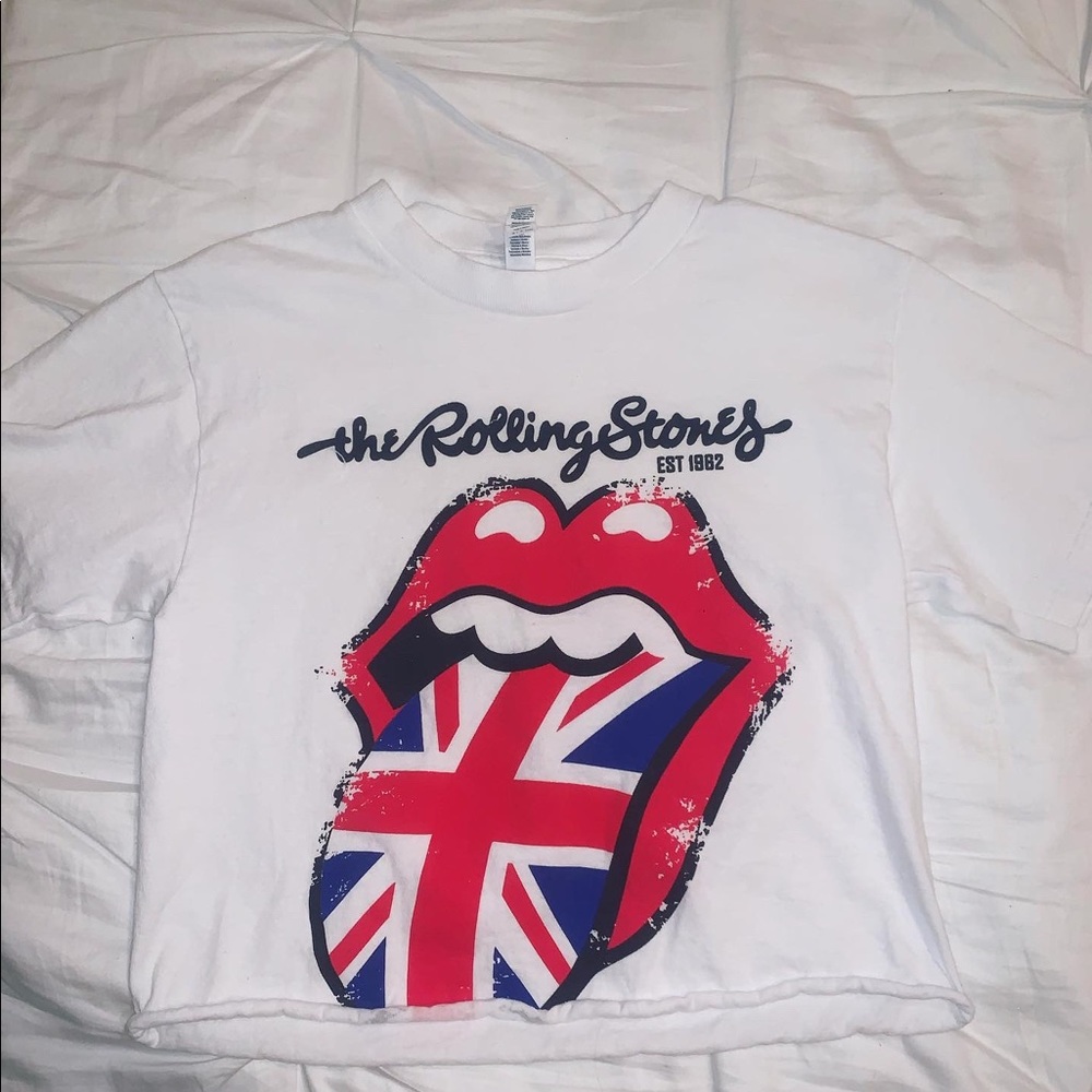 Cropped Rolling Stones band tee